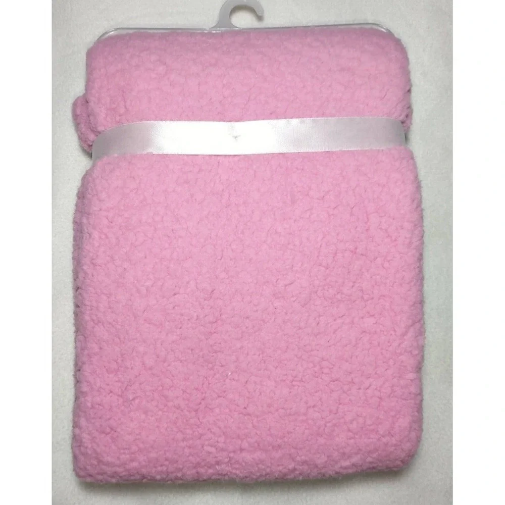Buttons & Stitches Pink‎ Butterfly Baby Blanket Plush Sherpa Floral Lovey Girl